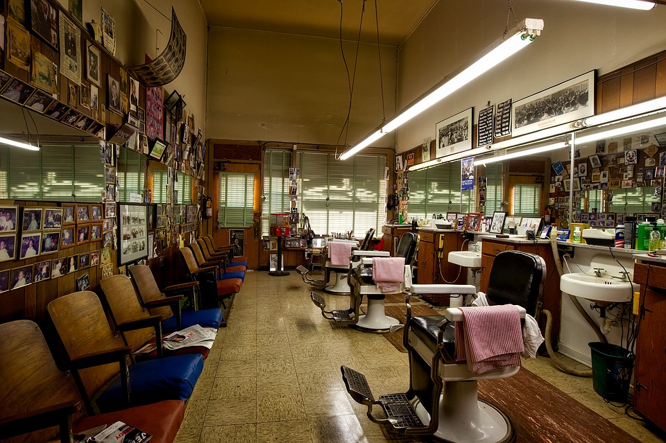 iluminiacion en salones de peluqueria vintage